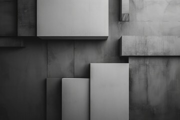 This black and white photo captures a simple wall, highlighting its texture and contrasts through monochromatic tones, A minimalist abstract background in grayscale tones, AI Generated