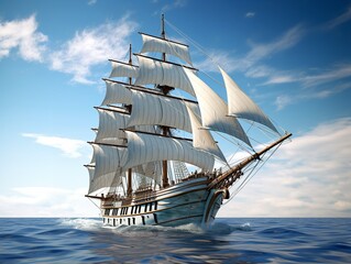 Ship in a Bottle Navigating Dreams Isolated on White Background AI Generated