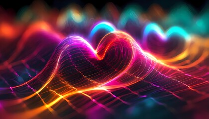 Vivid Hearts in a Wave of Colors