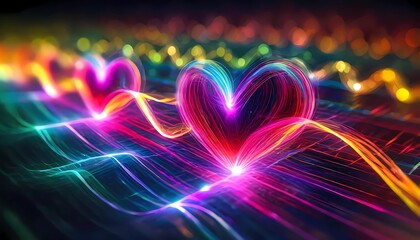 Vivid Hearts in a Wave of Colors