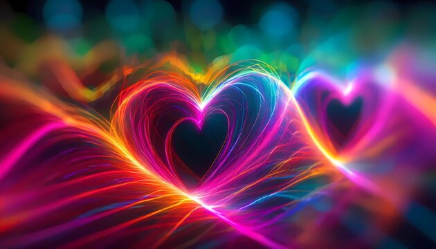 Vivid Hearts in a Wave of Colors