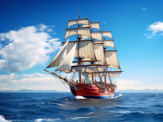 Fototapeta premium Ship in a Bottle Navigating Dreams Isolated on White Background AI Generated