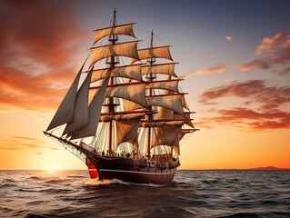 Fototapeta premium Ship in a Bottle Navigating Dreams Isolated on White Background AI Generated