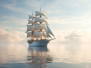 Ship in a Bottle Navigating Dreams Isolated on White Background AI Generated
