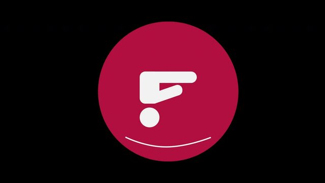 Pictograma de los Juegos Ol&iacute;mpicos de lado derecho con el deporte gimnasia en trampol&iacute;n con alpha en un circulo rojo
