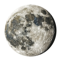 Moon isolated on transparent background.