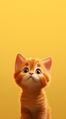 cat mobile wallpaper , best cat wallpaper evar an image of the cute looking orange kitten, in the style of hyperrealistic illustrations, dreamlike illustration,
