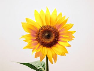 Obraz premium Sunflower Turning Towards Sun Positivity and Growth Isolated on White Background AI Generated