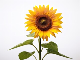 Sunflower Turning Towards Sun Positivity and Growth Isolated on White Background AI Generated