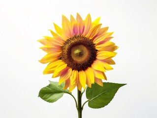 Obraz premium Sunflower Turning Towards Sun Positivity and Growth Isolated on White Background AI Generated
