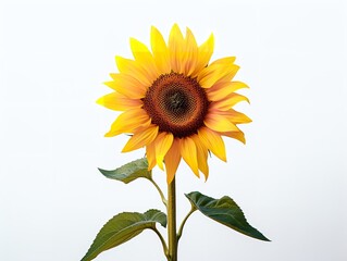 Fototapeta premium Sunflower Turning Towards Sun Positivity and Growth Isolated on White Background AI Generated