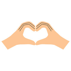 heart posting hand illustration