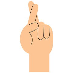 finger cross illustration