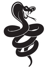 illustration of black cobra isolated on white background