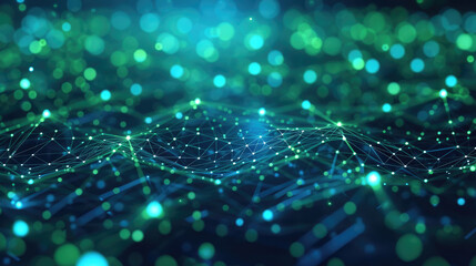 Abstract Network Connections with Glowing Nodes