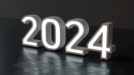 2024 Modern Minimalist Bold Display Text For Brand New Year (Generative AI)