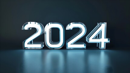 2024 Modern Minimalist Bold Display Text For Brand New Year (Generative AI)