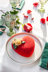 Heart Shaped Red Velvet Valentine's Day Cake 