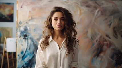 Fototapeta premium Creative portrait of young woman
