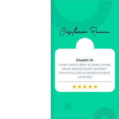 Customer feedback review or testimonial social media post template,  client review template