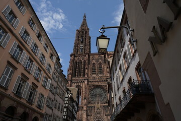 The cathedral of Notre-Dame, famous gothic landmark in Strasbourg, France