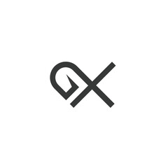 GX, XG, Abstract initial monogram letter alphabet logo design