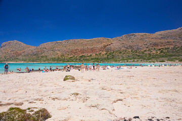 Obraz premium The island Gramvousa and the bay Balos