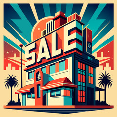 Fototapeta premium Sale shop illustration