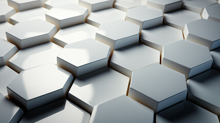 Abstract 3D Background with White Hexagons