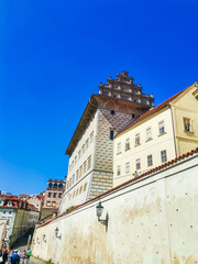 Prague Castle Stairs on sunny summer day, Prague, Czech Republic