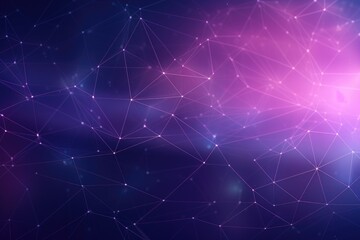 A vibrant and colorful background featuring a combination of purple and blue hues with a pattern of lines and dots, Wireframe background with plexus effect, AI Generated
