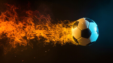 Fototapeta premium kinetic energy of a suspended soccer ball frozen in mid-air