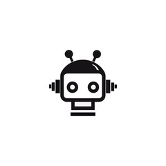 Robot head icon flat vector design