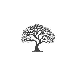 Tree logo icon flat vector design
