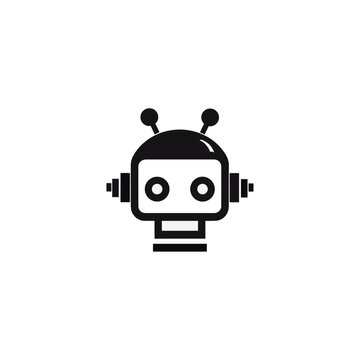 Robot head icon flat vector design