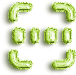 Barcode Lime Foil Balloon Icon