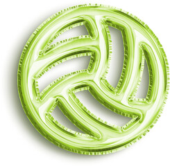 Ball Volleyball Lime Foil Balloon Icon