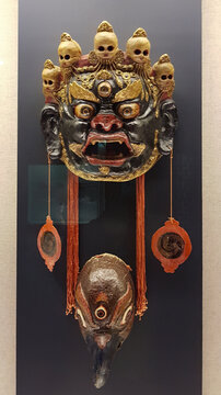 Ceremonial Tibetan mask in the Shanghai Museum in China