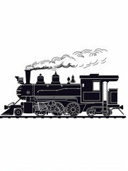 Naklejka premium Cute simple steam train. Child poster Wall art