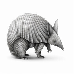 Armadillo sketch illustration white background image Ai generated art