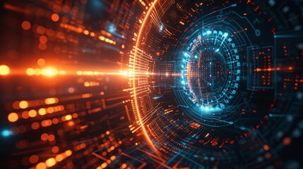 Obraz premium Abstract cybernetic patterns resembling an interface to the future.
