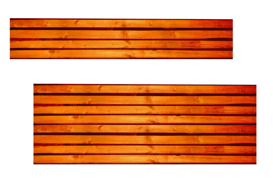 Horizontal birch wainscot paneling on isolated transparent background
