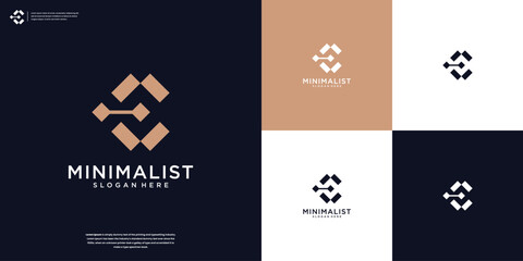 Modern creative letter C technology logo