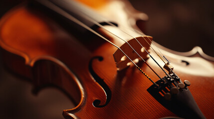 harmony of musical instruments, focusing on the elegant curves of a violin 
