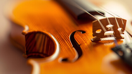 harmony of musical instruments, focusing on the elegant curves of a violin 