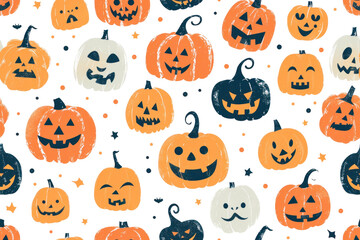 Fototapeta premium Pastel Halloween Seamless Pattern Design