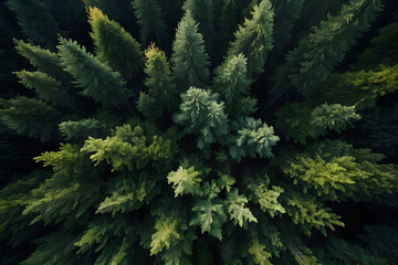 Top view of forest wallpaper