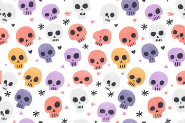 Pastel Halloween Seamless Pattern Background