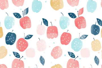 Gordijnen Seamless Pastel Fruit Pattern Design © Аrtranq