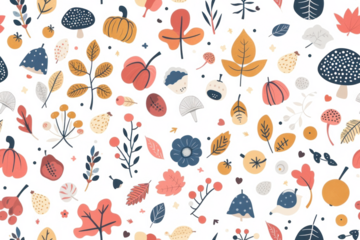 Pastel Autumn Seamless Pattern for Design